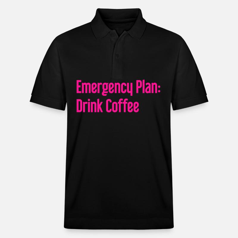 Coffee Contingency Plan - Stanley/Stella Unisex Organic Polo Shirt PREPSTER - black