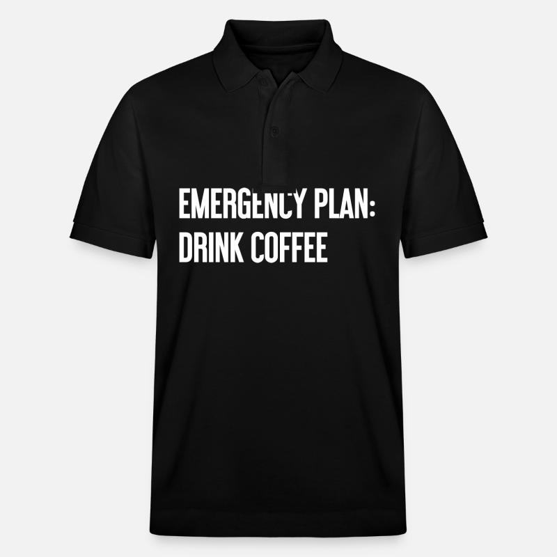 Kaffee-Notfallplan - Stanley/Stella Unisex Bio-Poloshirt PREPSTER - Schwarz