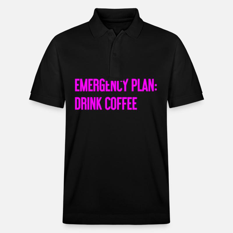 Kaffee-Notfallplan - Stanley/Stella Unisex Bio-Poloshirt PREPSTER - Schwarz