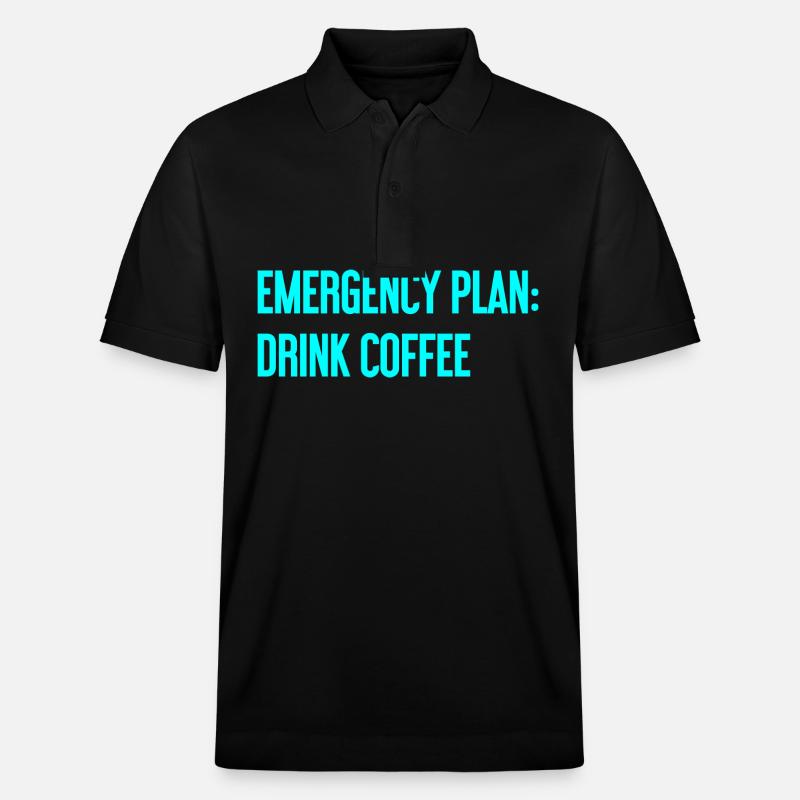 Kaffee-Notfallplan - Stanley/Stella Unisex Bio-Poloshirt PREPSTER - Schwarz