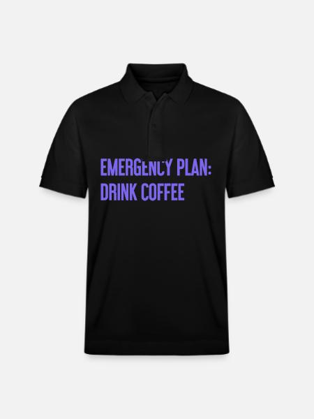 Kaffee-Notfallplan - Stanley/Stella Unisex Bio-Poloshirt PREPSTER - Schwarz
