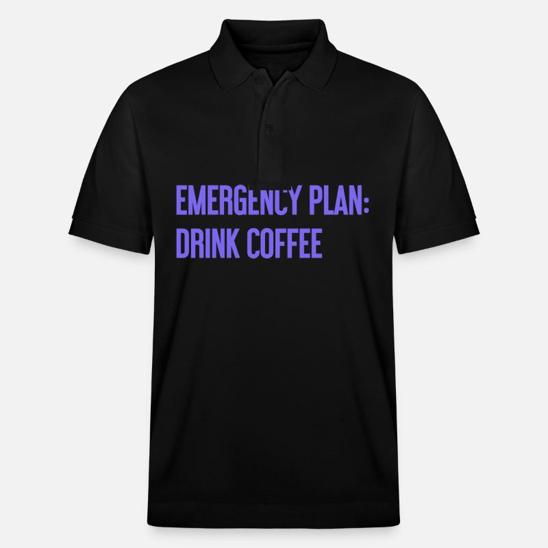 Kaffee-Notfallplan - Stanley/Stella Unisex Bio-Poloshirt PREPSTER - Schwarz