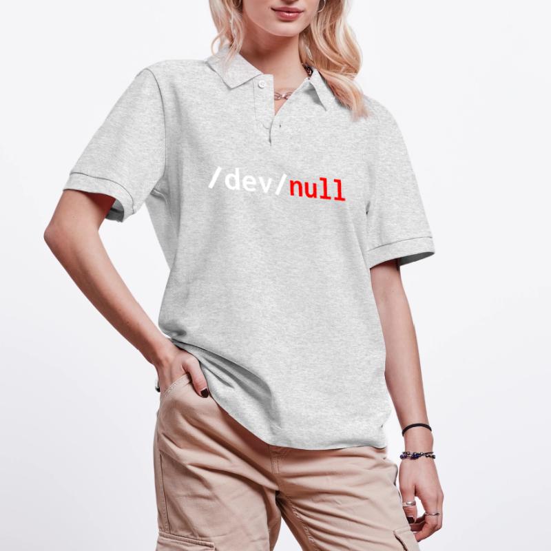 Dev null red web developer humor funny Stanley/Stella Unisex Organic Polo Shirt PREPSTER