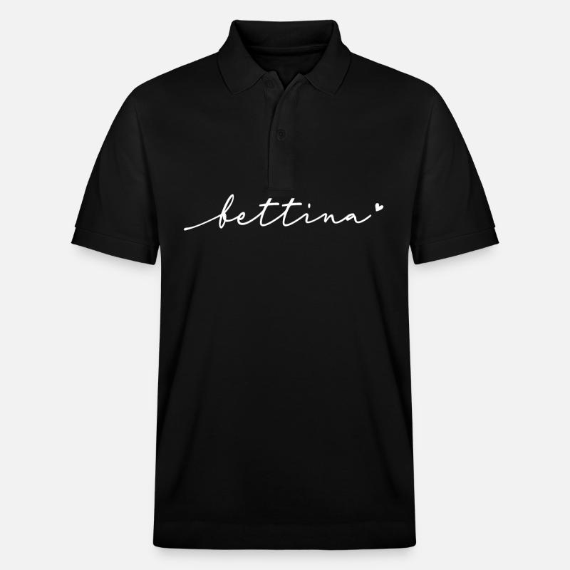 Bettina Nom Cursif - Polo PREPSTER bio Stanley/Stella Unisexe - noir
