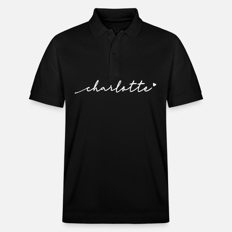Nom cursif de Charlotte - Polo PREPSTER bio Stanley/Stella Unisexe - noir