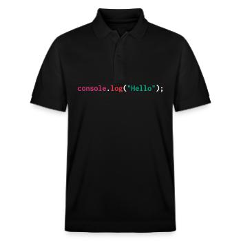 Entwickler javascript web humor lustig - Stanley/Stella Unisex Bio-Poloshirt PREPSTER - Schwarz - Vorne - Roxy (174cm) & Andy (188cm)