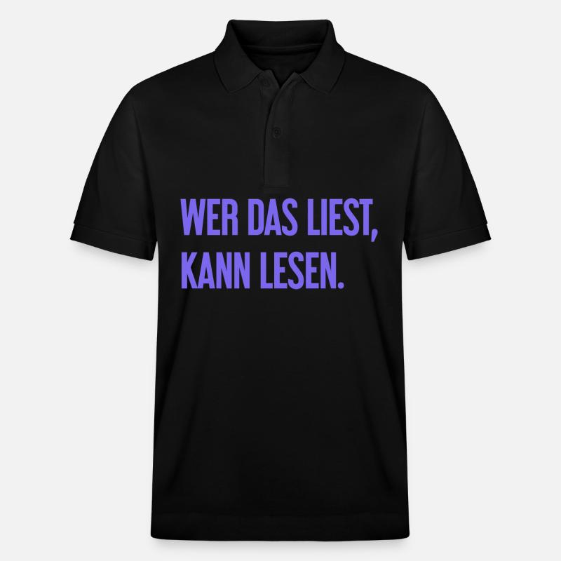 Wer das liest, kann lesen. - Stanley/Stella Unisex Bio-Poloshirt PREPSTER - Schwarz