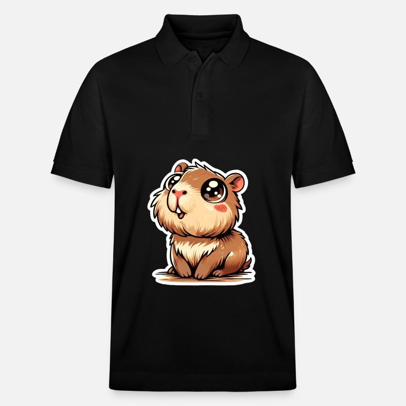 Capybara - Stanley/Stella Unisex Bio-Poloshirt PREPSTER - Schwarz