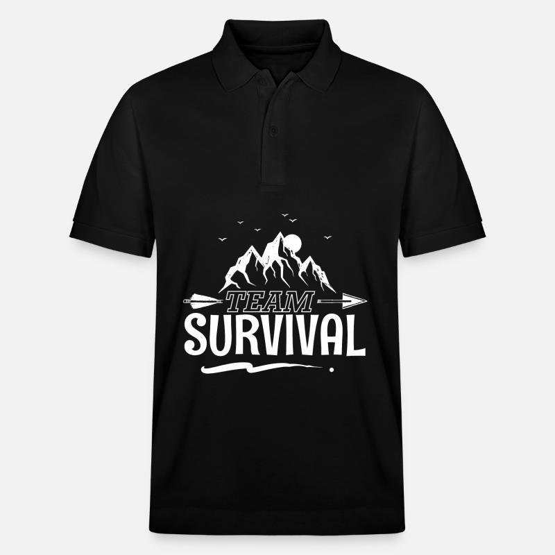 Team Survival - Stanley/Stella Unisex Bio-Poloshirt PREPSTER - Schwarz