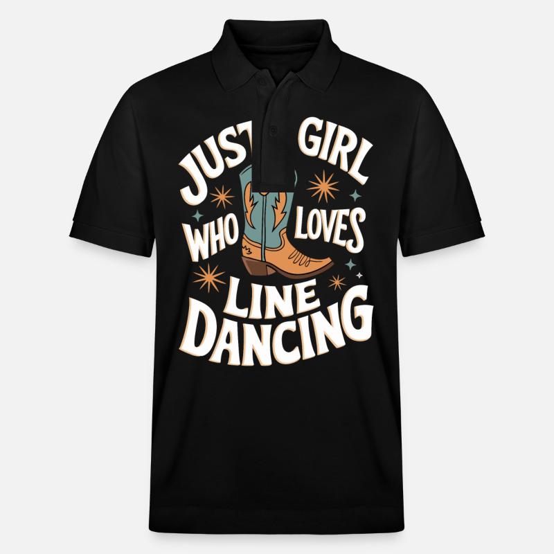Line Dancing Dancing Dancers - Stanley/Stella Unisex Organic Polo Shirt PREPSTER - black