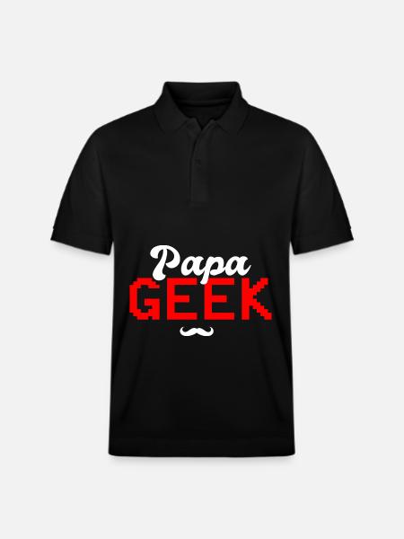 Geeky Dad Gift Dad - Stanley/Stella Unisex Organic Polo Shirt PREPSTER - black