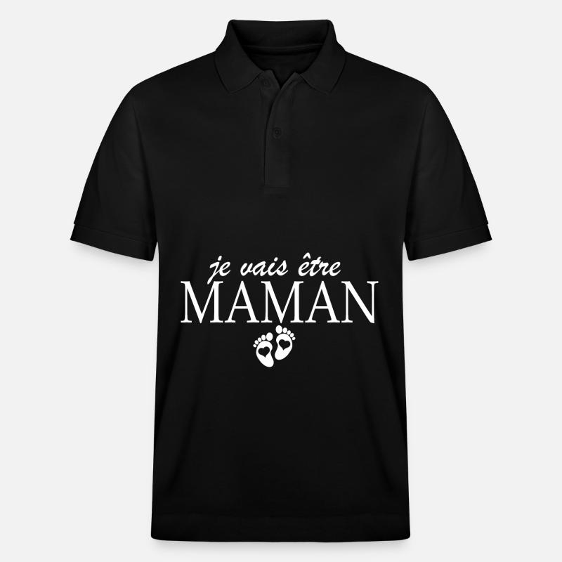 annonce grossesse future maman bébé - Polo PREPSTER bio Stanley/Stella Unisexe - noir