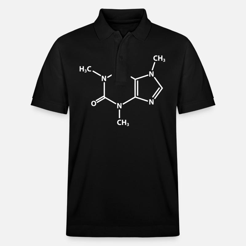 Koffein-Molekül - Stanley/Stella Unisex Bio-Poloshirt PREPSTER - Schwarz