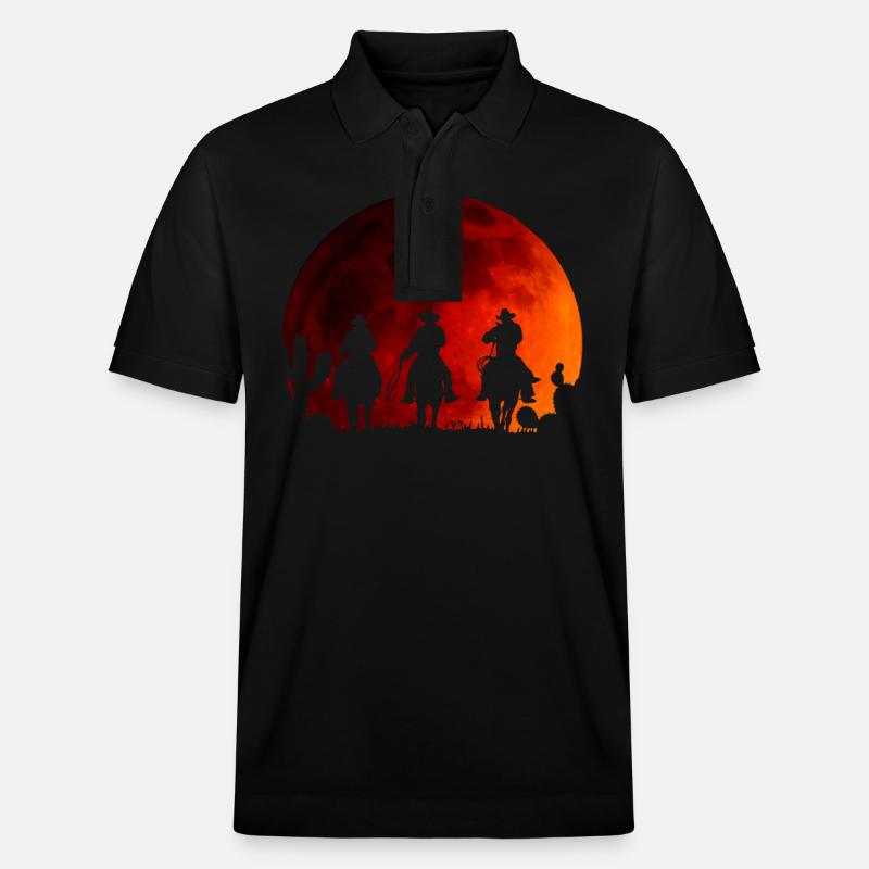 Red Moon Cowboys - Polo PREPSTER bio Stanley/Stella Unisexe - noir