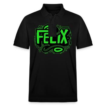 Felix Name Graffiti green - Stanley/Stella Unisex Organic Polo Shirt PREPSTER - black - Front - Roxy (174cm) & Andy (188cm)