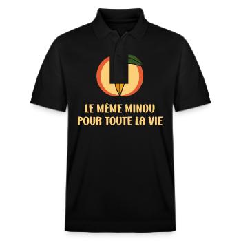 EVG Le Même Minou pour toute la vie - Polo PREPSTER bio Stanley/Stella Unisexe - noir - Devant - Roxy (174cm) & Andy (188cm)
