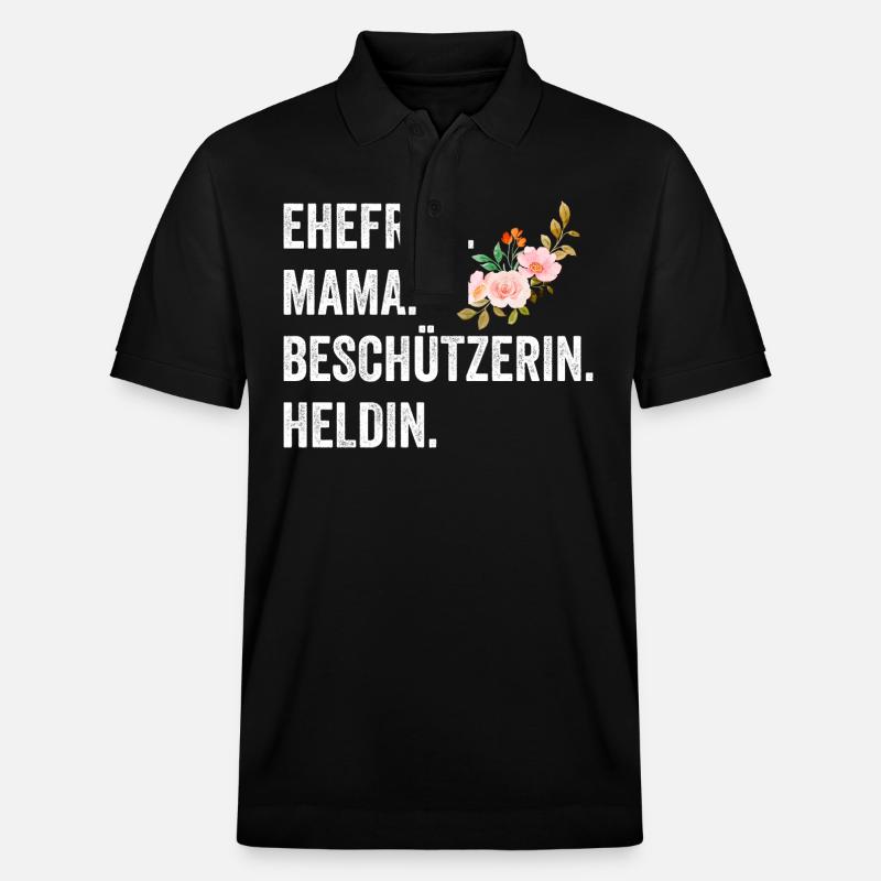 Ehefrau Mutter Mama - Stanley/Stella Unisex Bio-Poloshirt PREPSTER - Schwarz
