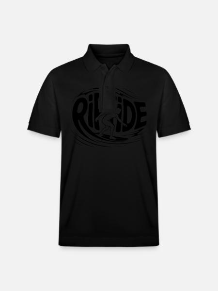 Riptide - Cool Surfer Logo - Stanley/Stella Unisex Organic Polo Shirt PREPSTER - black