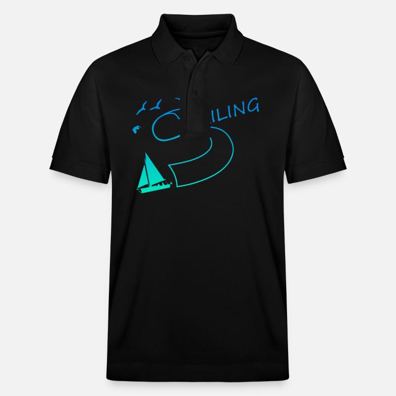 sailing segeln - Stanley/Stella Unisex Bio-Poloshirt PREPSTER - Schwarz