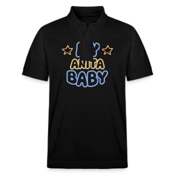 Anita as a given name - Stanley/Stella Unisex Organic Polo Shirt PREPSTER - black - Front - Roxy (174cm) & Andy (188cm)