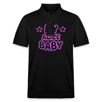 Prénom Alice - Polo PREPSTER bio Stanley/Stella Unisexe - noir - Devant - Roxy (174cm) & Andy (188cm)