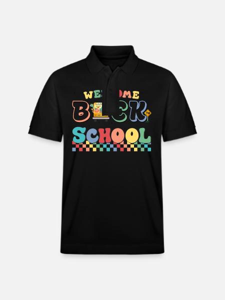 Welcome Back to School - Stanley/Stella Unisex Organic Polo Shirt PREPSTER - black