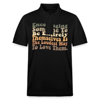 Inspirational Life Wisdom for Growth Mindset & - Stanley/Stella Unisex Bio-Poloshirt PREPSTER - Schwarz - Vorne - Roxy (174cm) & Andy (188cm)