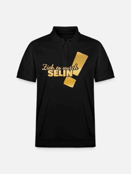 First name Selin - Stanley/Stella Unisex Organic Polo Shirt PREPSTER - black