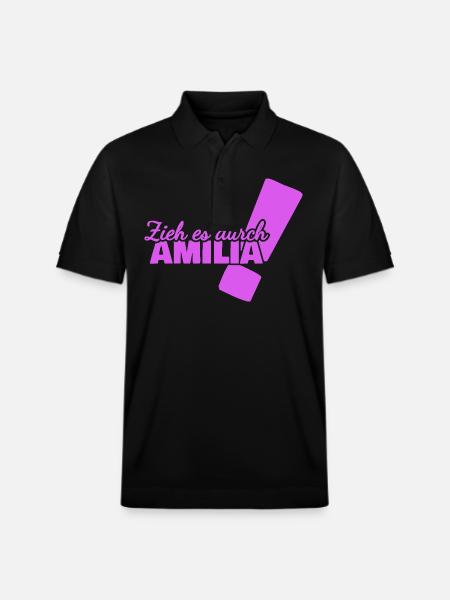 Gift for Amilia - Stanley/Stella Unisex Organic Polo Shirt PREPSTER - black