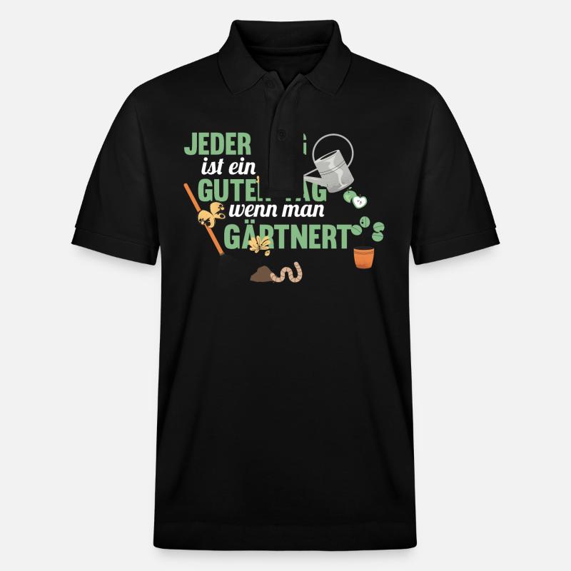Gartenarbeit Garten Gärtner Hobbygärtner - Stanley/Stella Unisex Bio-Poloshirt PREPSTER - Schwarz