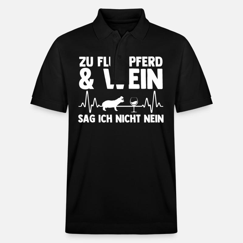 Nilpferd Flusspferd - Stanley/Stella Unisex Bio-Poloshirt PREPSTER - Schwarz