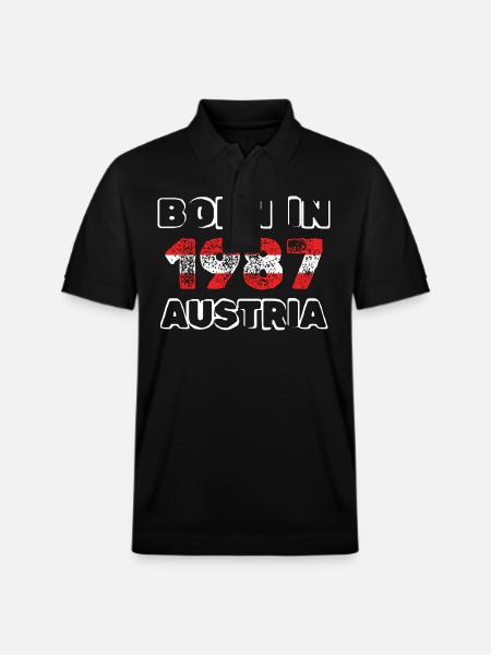 Austria 1987 - Stanley/Stella Unisex Organic Polo Shirt PREPSTER - black