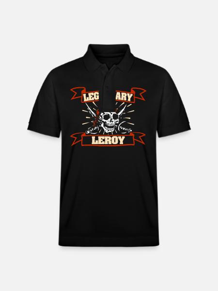 First name Leroy - Stanley/Stella Unisex Organic Polo Shirt PREPSTER - black