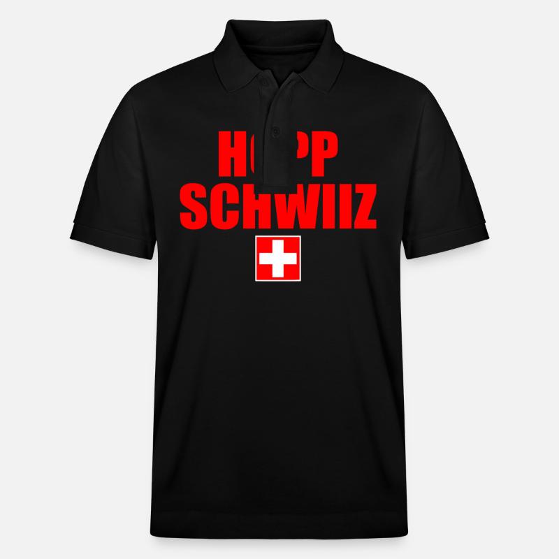 Hopp schwiiz - Stanley/Stella Unisex Bio-Poloshirt PREPSTER - Schwarz