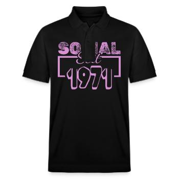 1971 - Stanley/Stella Unisex Bio-Poloshirt PREPSTER - Schwarz - Vorne - Roxy (174cm) & Andy (188cm)