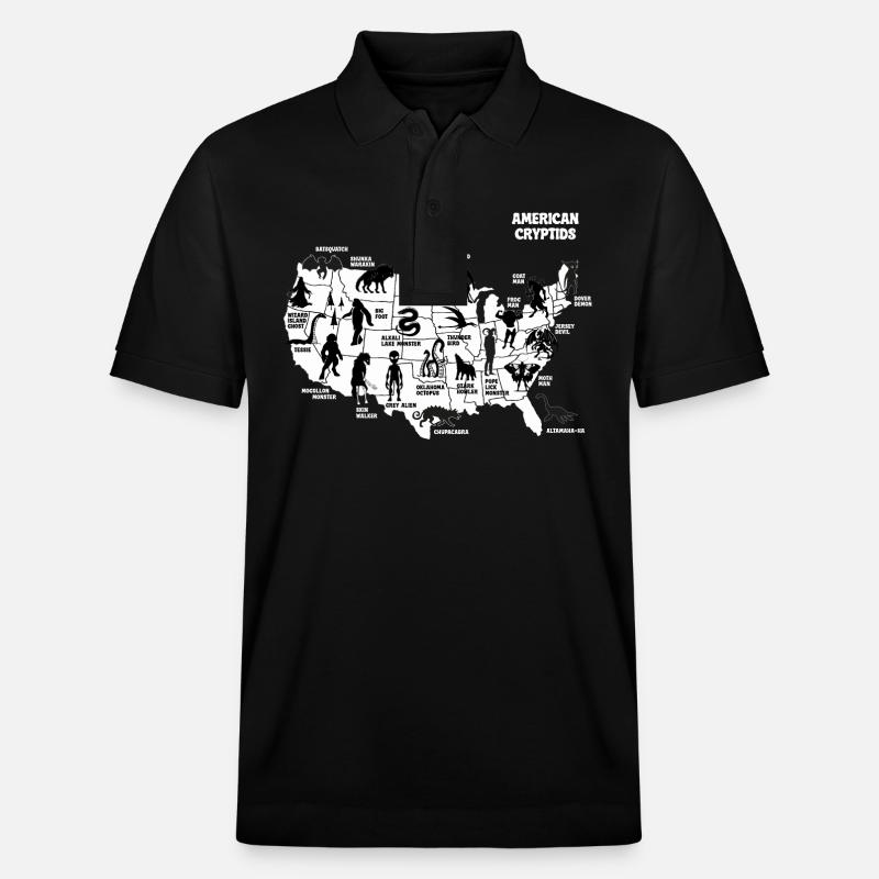 Kryptid Karte der USA - Stanley/Stella Unisex Bio-Poloshirt PREPSTER - Schwarz
