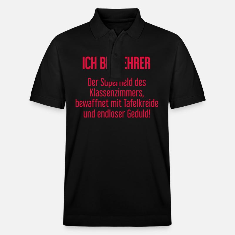 Lehrer - Der Superheld des Klassenzimmers! - Stanley/Stella Unisex Bio-Poloshirt PREPSTER - Schwarz