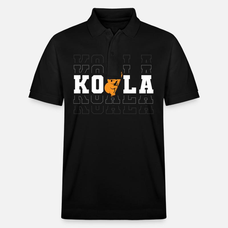Koala Animal Ours Arbre - Polo PREPSTER bio Stanley/Stella Unisexe - noir
