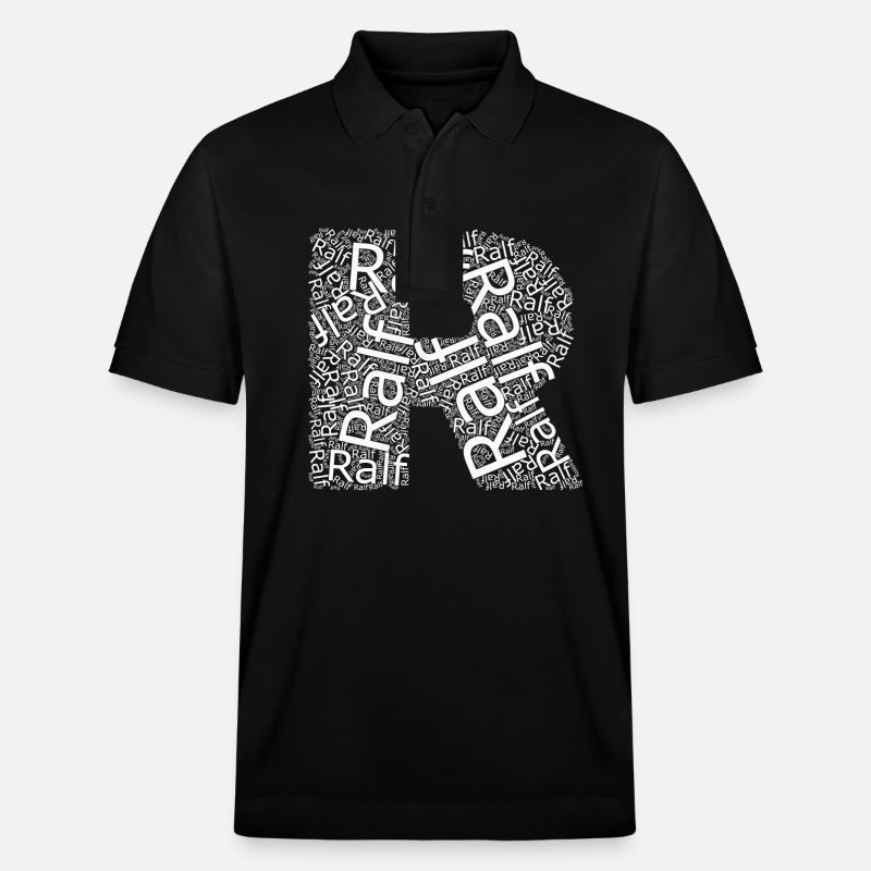 Le prénom de Ralf sous forme de nuage de mots - Polo PREPSTER bio Stanley/Stella Unisexe - noir