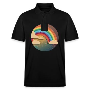 RAINBOW - Stanley/Stella Unisex Organic Polo Shirt PREPSTER - black - Front - Roxy (174cm) & Andy (188cm)