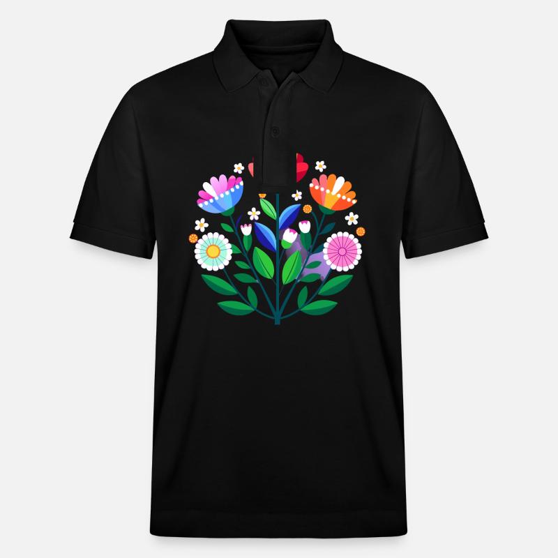 Subtile Bi Pride Blumen - Stanley/Stella Unisex Bio-Poloshirt PREPSTER - Schwarz