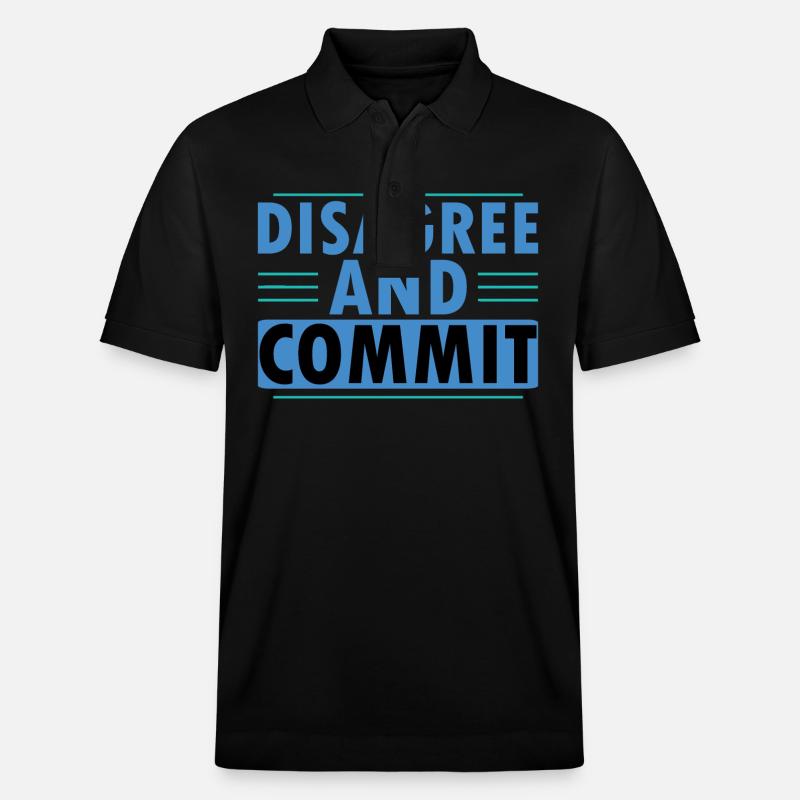 Disagree And Commit - Stanley/Stella Unisex Bio-Poloshirt PREPSTER - Schwarz