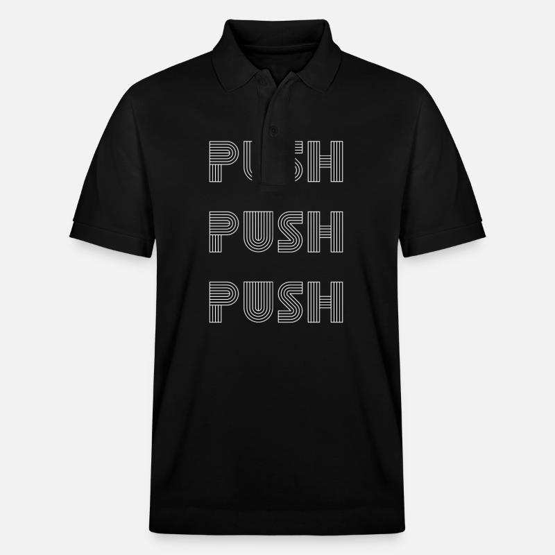Push Push Motivation - Polo PREPSTER bio Stanley/Stella Unisexe - noir