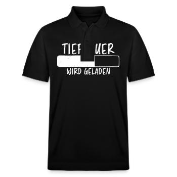 Tiefbauer Spruch Beruf Lustiges Tiefbauer Geschenk - Stanley/Stella Unisex Bio-Poloshirt PREPSTER - Schwarz - Vorne - Roxy (174cm) & Andy (188cm)