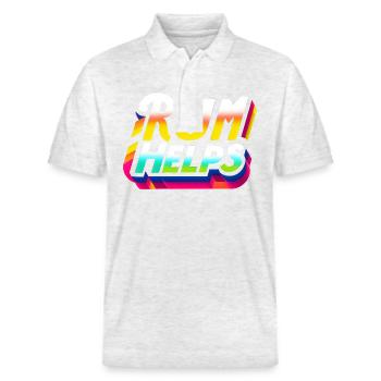 Rum Helps 9 - Stanley/Stella Unisex Bio-Poloshirt PREPSTER - Weiß meliert - Vorne - Roxy (174cm) & Andy (188cm)