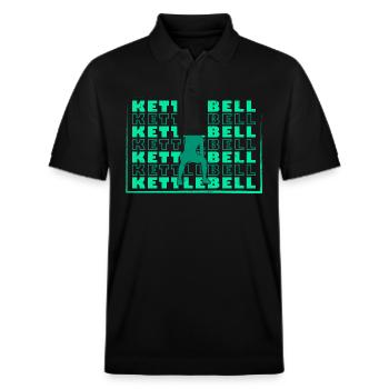 Fitness Hantel Kettlebell Gym Sport Muskeln - Stanley/Stella Unisex Bio-Poloshirt PREPSTER - Schwarz - Vorne - Roxy (174cm) & Andy (188cm)