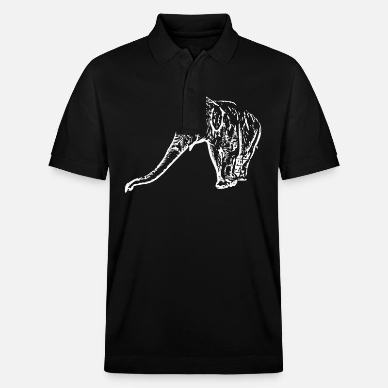 Blanc éléphant - Polo PREPSTER bio Stanley/Stella Unisexe - noir
