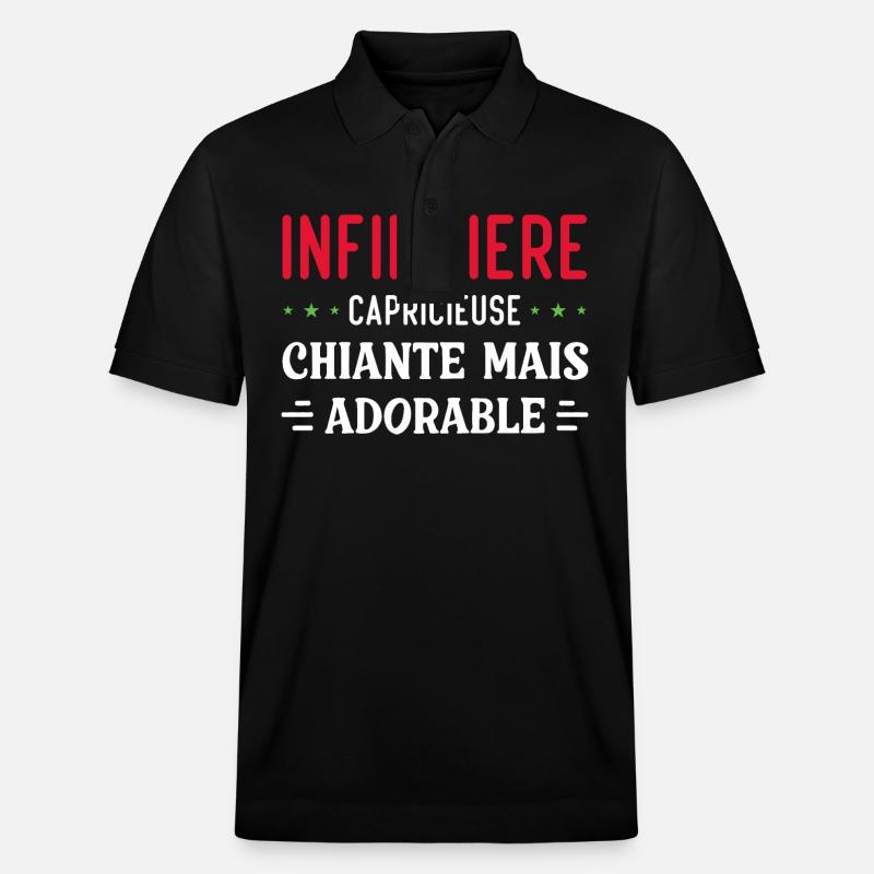 Infirmière adorable - Polo PREPSTER bio Stanley/Stella Unisexe - noir