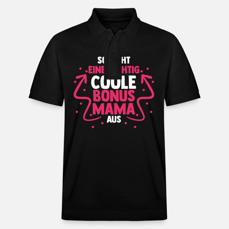 Stiefmutter Stiefmama Bonusmama - Stanley/Stella Unisex Bio-Poloshirt PREPSTER - Schwarz