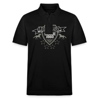 1960 - Stanley/Stella Unisex Organic Polo Shirt PREPSTER - black - Front - Roxy (174cm) & Andy (188cm)